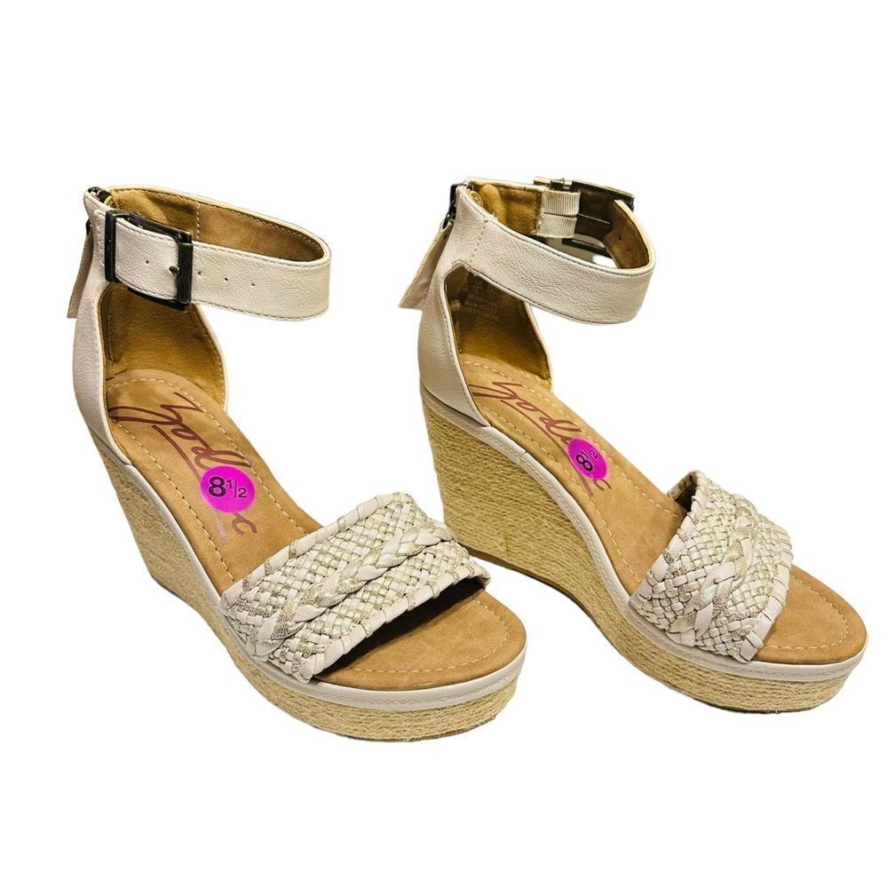 ZODIAC Women's, Sabeen Sandal Platform Off White Cork Wedges Strap Size 8.5 NWT